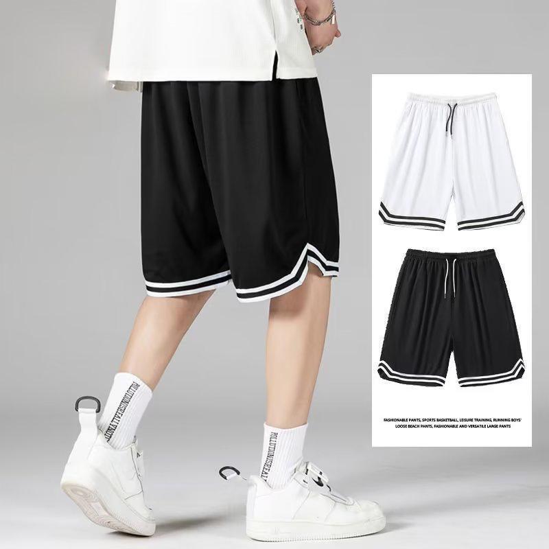 Men's Trendy Quick-Dry Ice Silk Basketball Shorts - Lightweight, Loose, Casual Summer Sportswear