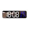Electronic Mirror Wall Desktop Clock LED Alarm Clock Date/Temperature/Humidity/Time Display Digital Alarm Clock