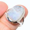 Кольцо из стерлингового серебра 925 пробы с натуральным радужным лунным камнем, размер 8,5 m1f98