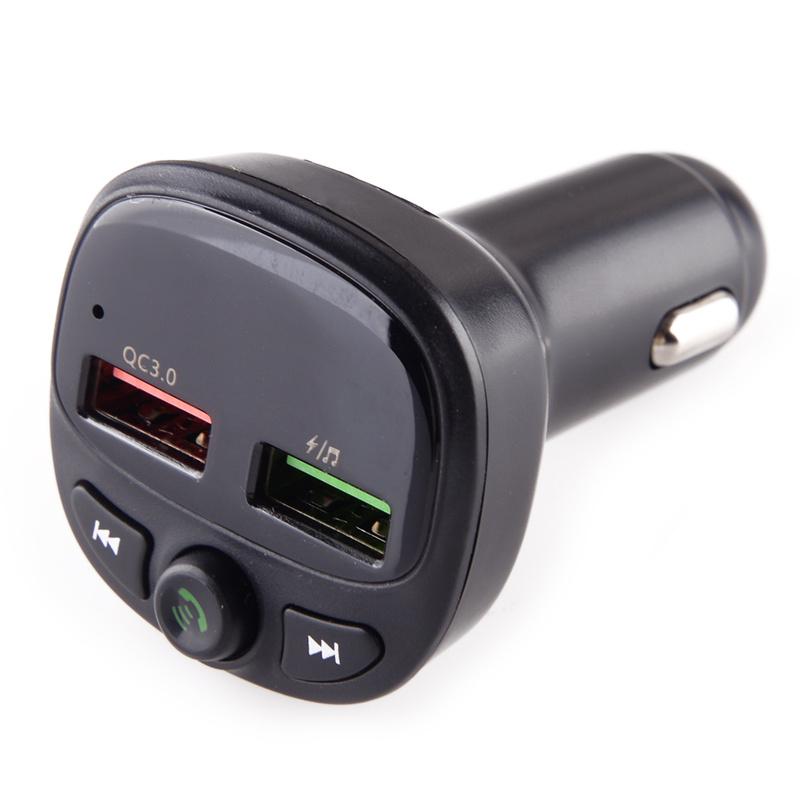 Bluetooth 5.0 Wireless MP3 Player QC3.0 Dual USB Charger FM Transmitter Radio Adapter for 12V/24V Cars Vans Trucks