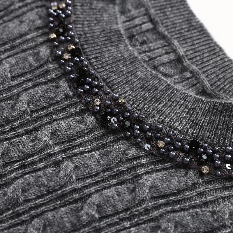 Women's Cable Knit Wool Sweater