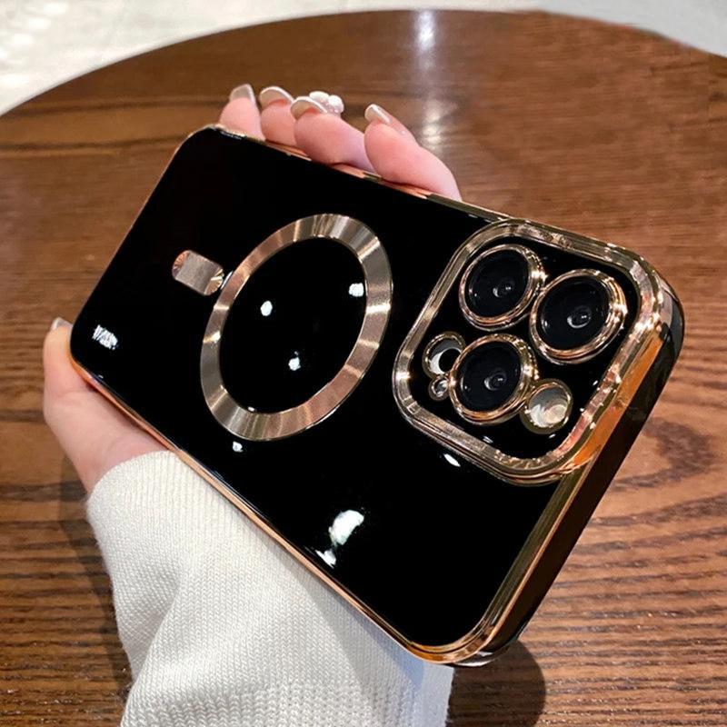 Для iPhone 16 Pro Max роскошный магнитный квадратный чехол для телефона с рамкой для iPhone 11 12 13 14 15 Plus защитный чехол для объектива