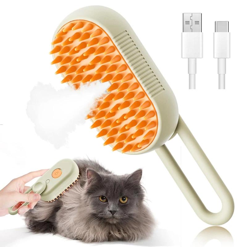 3Dog Hair Brush Cat Hair Brush Electric Pet Cleaning Brush Steam Spray Brush Massage Hair Removal Comb anti-Tangle Brush