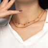 Французское Ромбовидное Двухслойное Титановое Стальное Ожерелье с Пайетками, Не Тускнеющее, Нишевая Легкая Роскошь, Цепочка на Ключицы, Женская, Высококачественная