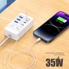 1 шт., многопортовое зарядное устройство Us Plug 6 портов, 35 Вт, Pd Type-C, быстрая зарядка мобильного телефона, настенные зарядные устройства, USB-концентратор TypeC