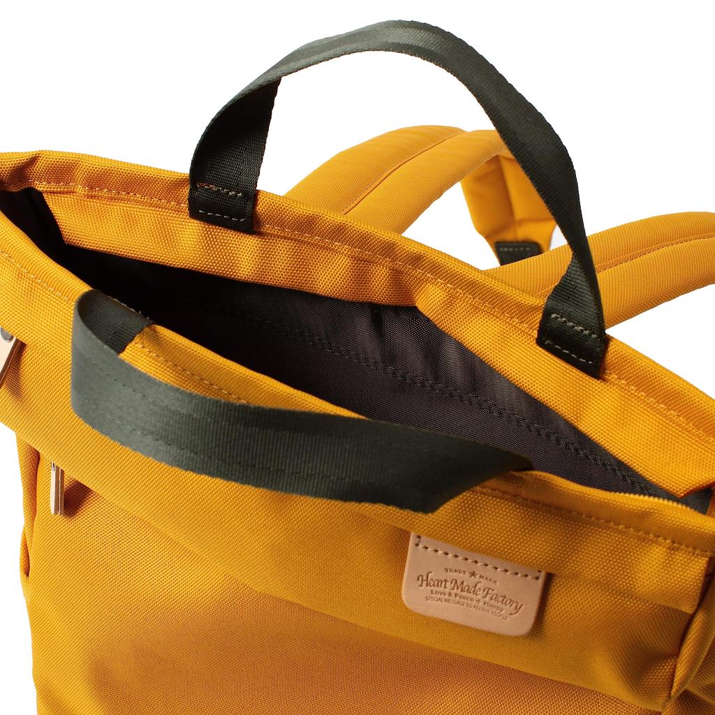 Сделанный рюкзак рюкзак типа «тоут» унисекс A4 Cordura Poly Recess Style Series [Heart Factory] FY-0950 (горчичный)