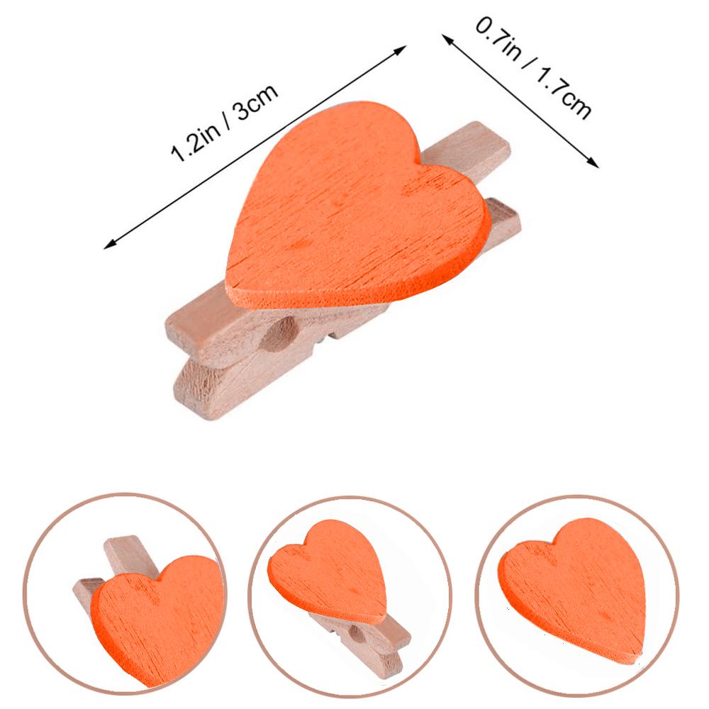 Mini Wooden Heart Clothespins, Multicolor Small Clothespins with Heart,  Tiny Clothes Pins with String for Photos Display,DIY Craft,Wedding Decor