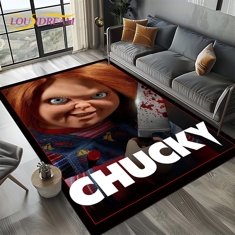 Ковер Коврик Персонаж Фильма Ужасов Чаки Пеннивайз Хэллоуин Пила для Гостиной Спальни Дома Украшение Дивана, Нескользящий Напольный Коврик
