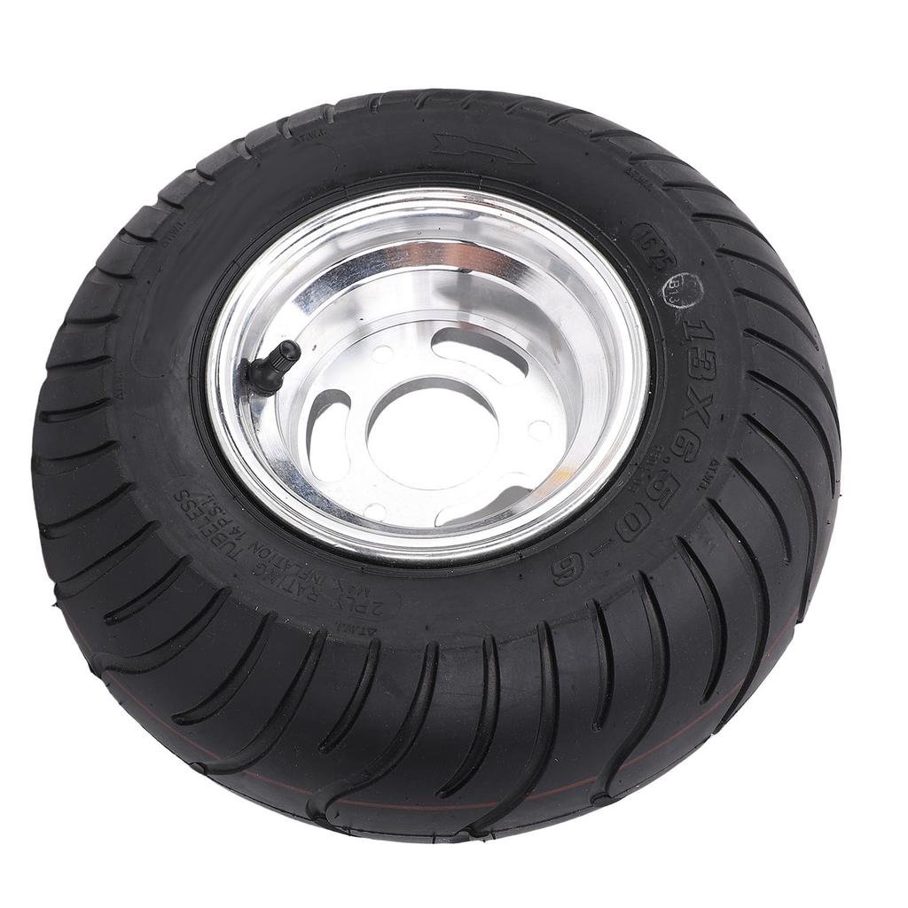 13x6.50 6 Tubeless Tires with Rim Anti Explosion 6 Inch Vacuum Tubeless Tire for Garden Tractor Rider Mower ATV UTV