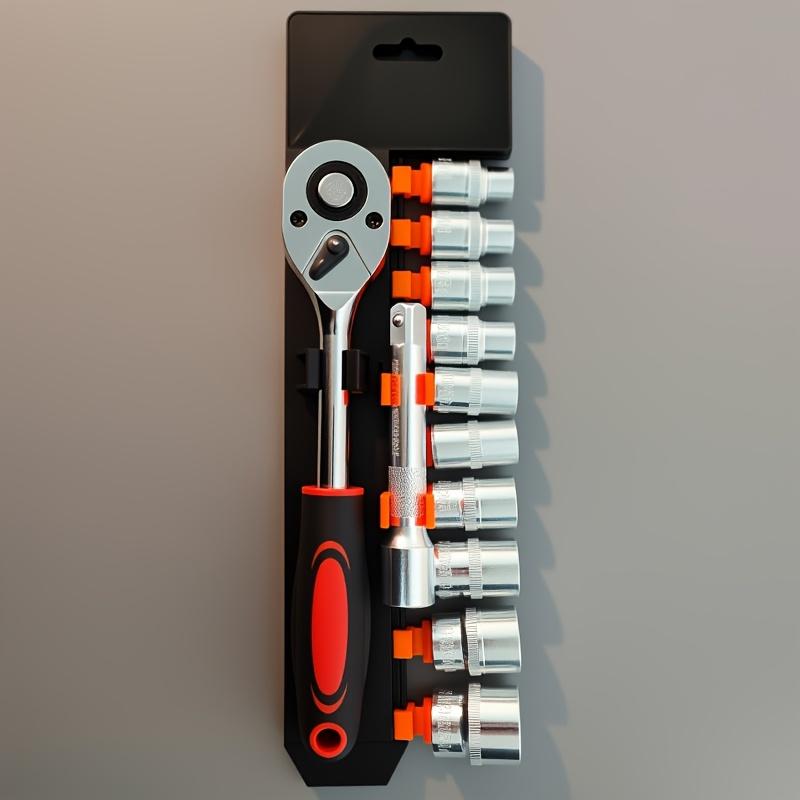 Набор из 12 ключей с храповым механизмом, привод 1/2 дюйма, стальные механические инструменты, набор разводных шестигранных гаечных ключей для ремонта автомобилей и мотоциклов, двухстороннее руководство