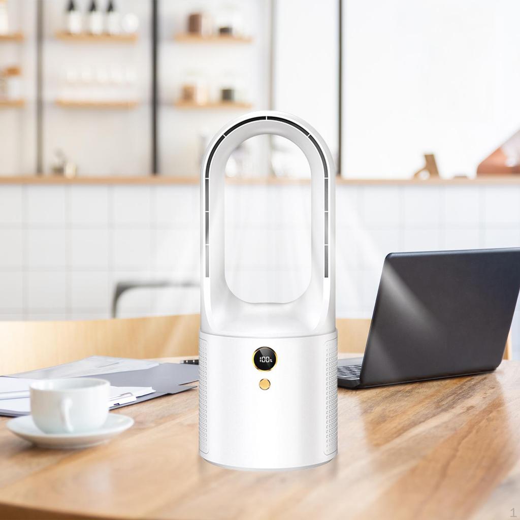 13 Inch Bladeless Fan Desktop with 6 Cooling Speeds USB Charging Touch Control for Bedroom