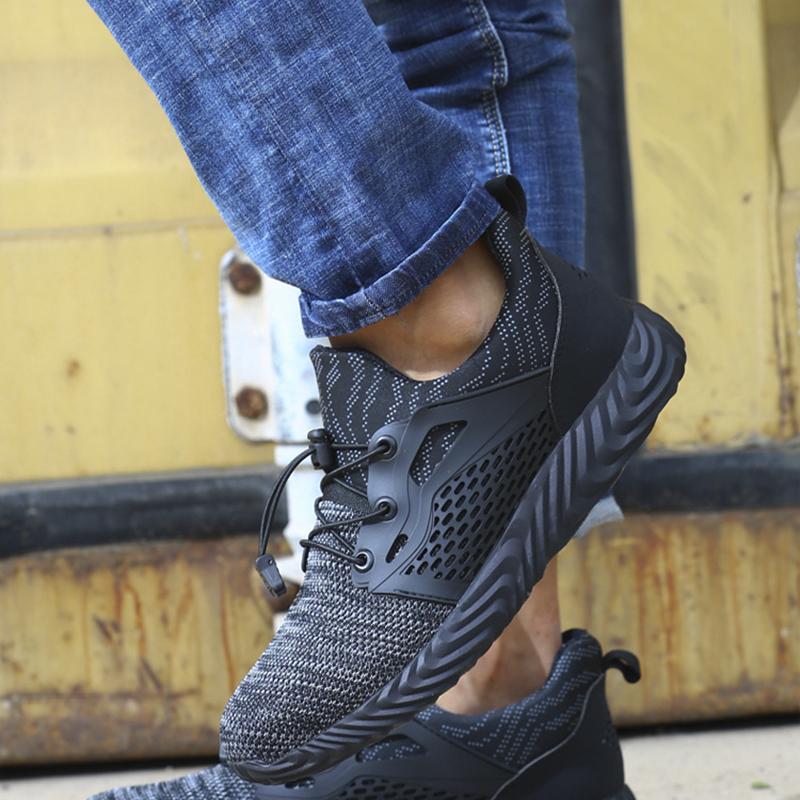 Мода зима осень кроссовки неразрушимые ботинки райдера мужские стальной носок воздушные защитные ботинки дышащая обувь с защитой от проколов
