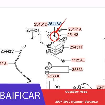Baificar Brand New Overflow Hose 25443-3J000 254433J000 For 2007-2012 Hyundai Veracruz
