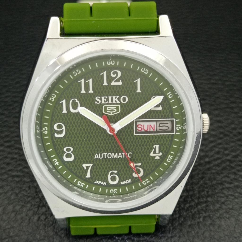ВИНТАЖНЫЕ АВТОМАТИЧЕСКИЕ ЧАСЫ SEIKO 5, ЯПОНИЯ, МУЖСКИЕ, ЗЕЛЕНЫЙ ЦИФЕРБЛАТ, a435125-2