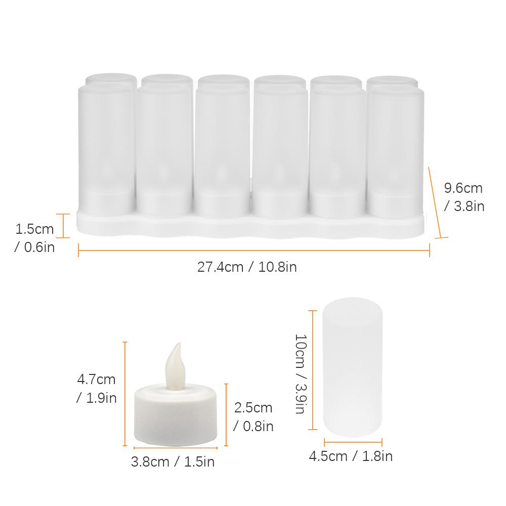 12 PCS Flameless Candles Realistic LED Cordless Tealight Candles 6 Colors Changing with Frosted