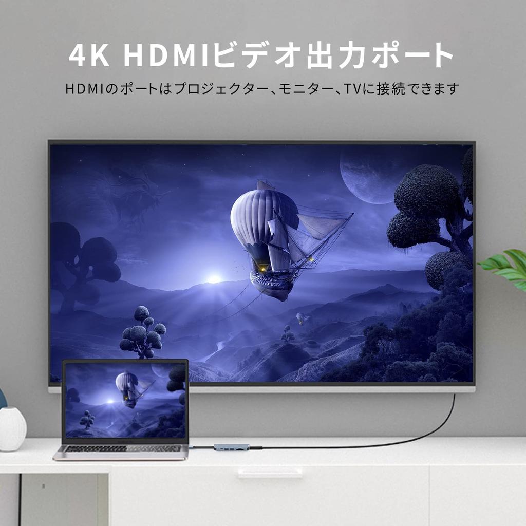 USB C Хаб 6 в 1 Адаптер Type C Расширение USB HDMI Зарядка PD 100 Вт Высокая скорость Слот для карты Расширение Док Высокоскоростная передача данных Совместим с