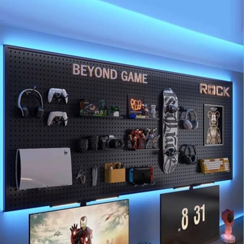 Магнитное притяжение металлическая перфорированная доска большого размера настенная перфорированная доска с отверстиями утолщенная стойка для хранения крючков