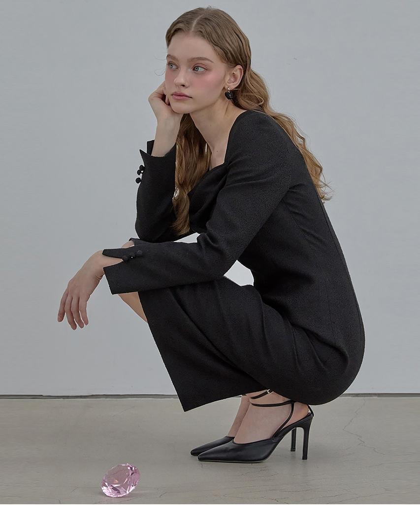 Julie And Kara 24 Fw Collar 108 Dear Vivian Tweed Dress Black
