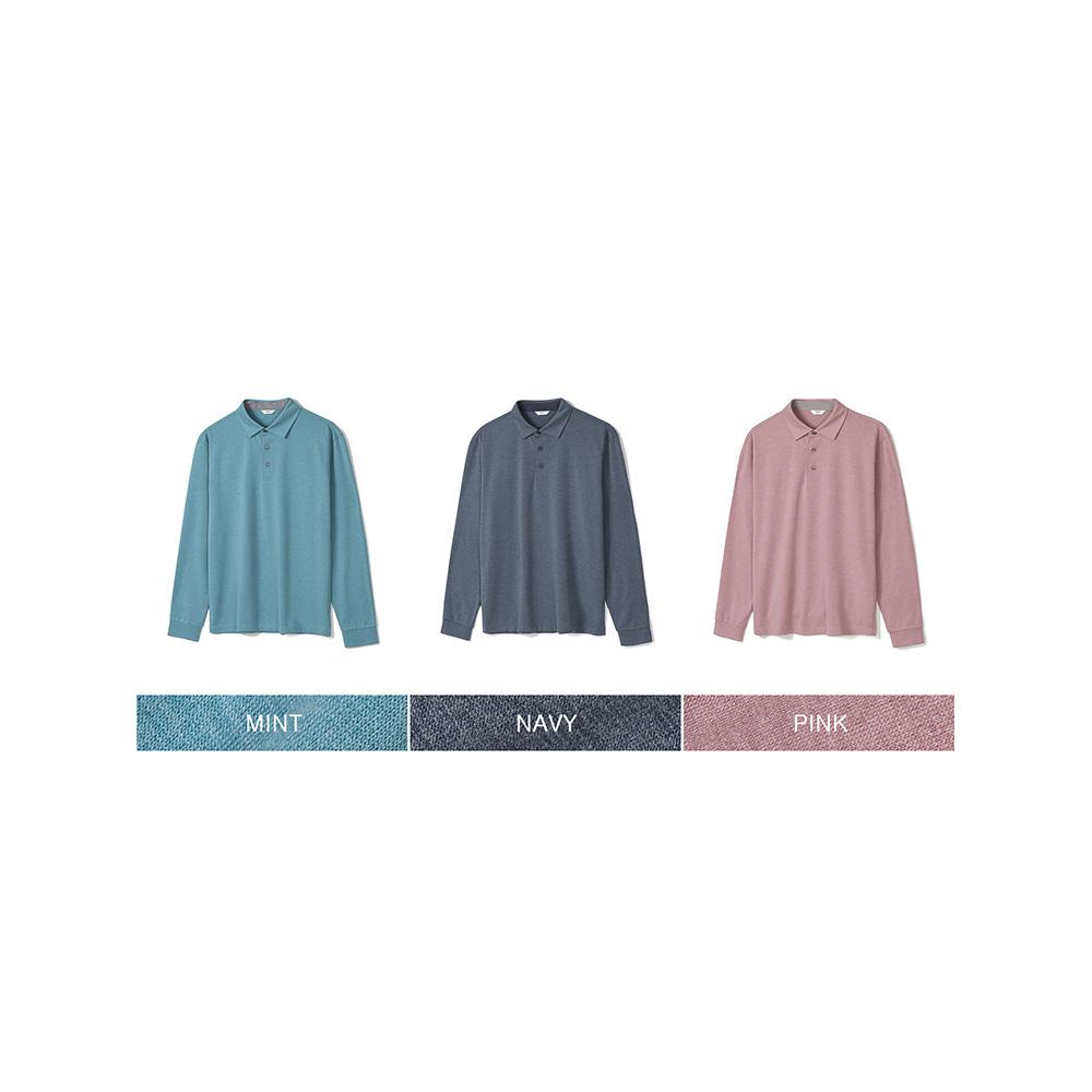 NOTIG Rayon Blend Fleece-Lined Collared T-Shirt Mint_Oka1T1Tl101Mt