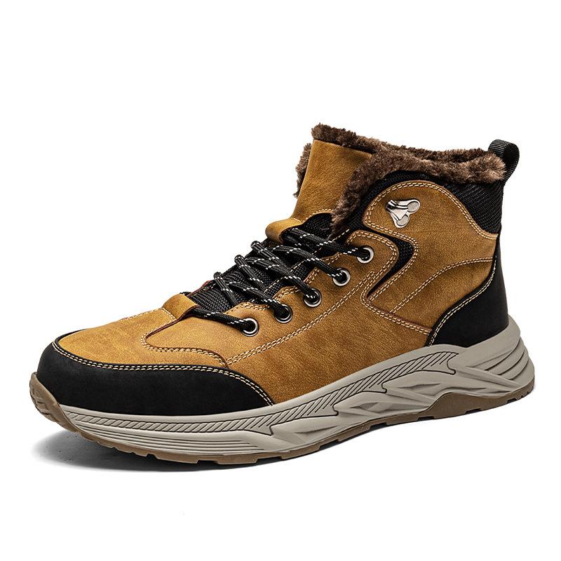 Осенне-зимняя мужская обувь новые бархатные термоботинки Северо-восточные утолщенные большие хлопковые туфли для активного отдыха, альпинизма, сноуборда