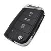 Folding key case blank cover HU66/HU162t 3button for VW Skoda MQB G TI Golf7 MK7 Seat Leon remote key shell