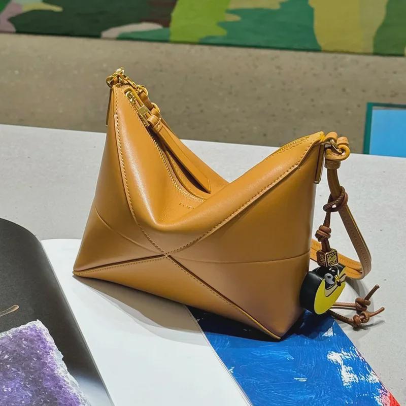 "Геометрическая складная женская сумка-тоут из коровьей кожи и чехол для маджонга"