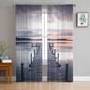 Lake Plank Bridge Clouds Modern Tulle Curtains For Living Room Bedroom Home Kitchen Window Sheer Curtains