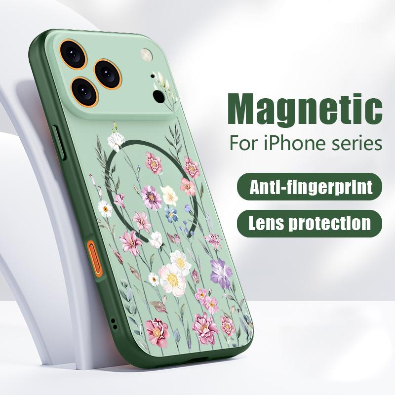 Чехол в простом стиле с узором в виде сердца для iPhone 17 Pro Max, магнитный для Magsafe, гибридная тонкая матовая крышка для iPhone 16 15 14 13 Pro Max
