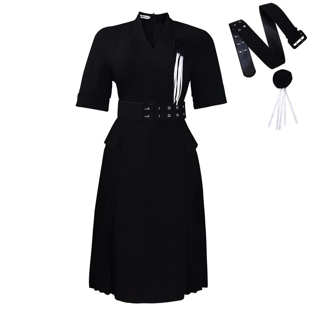 Женское платье большого размера с V-образным вырезом, плиссировкой и завышенной талией, с африканским принтом