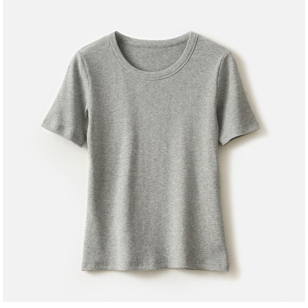 Women's Summer Round Neck Slim Hundred Short-sleeved Medium-sleeved T-shirt