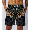 Pattern Beach Pants Men's Quick Drying Five Minute Swimming Pants Men's Hot Spring Double-layer Men's Beach Pants