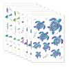 10PCS.Cute sea turtle PVC waterproof wall decals, suitable for bathroom, home, office & kindergarten, easy to apply & remove