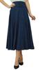 Women's Mid-Calf Cotton Skirt High Waist Flared A Line Retro Boho