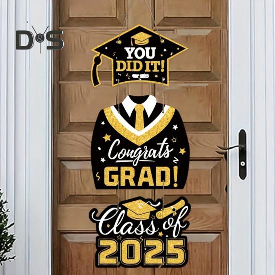 Выпускной 2025 года, подвесная табличка для входной двери Выпускной 2025 года Приветственная табличка для украшения крыльца выпускного