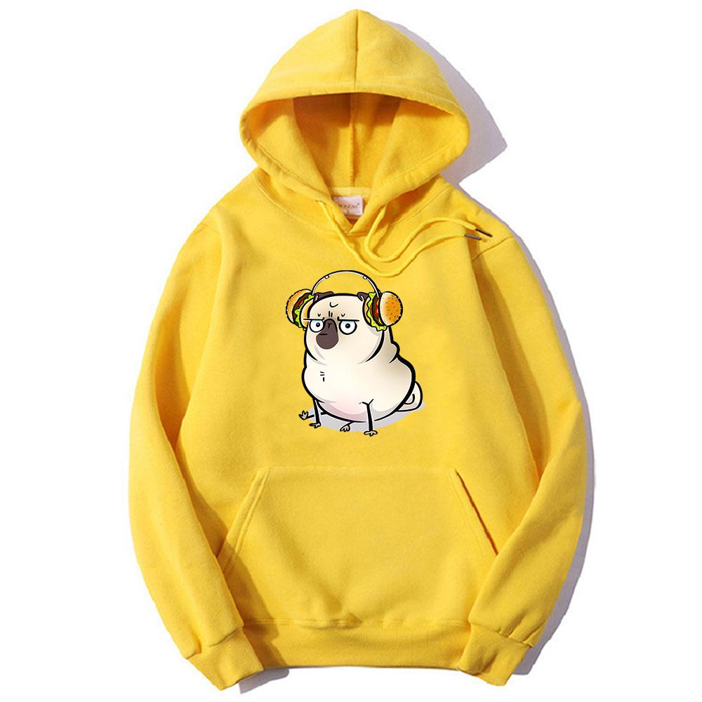 Pug Dog Anime Clothes Manga/Comic Hoody Harajuku Fashion Hoodie Female/Male Fleece Long-sleeved Winter Loose Pullovers Regular