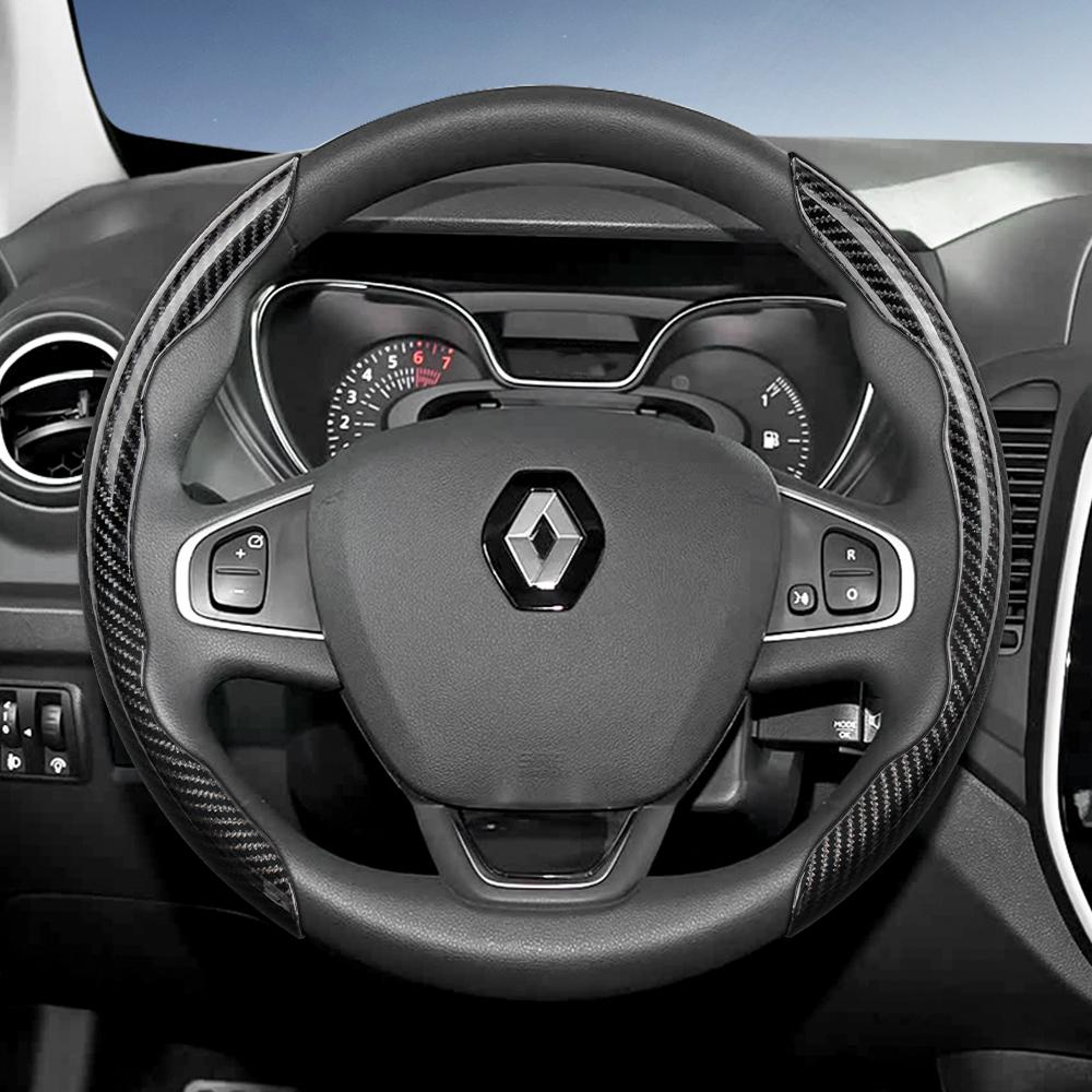 EXHN9 Подходит для Renault Рулевое колесо с текстурой под карбон, сегментированный дизайн с быстрым снятием Sandero Clio Duster