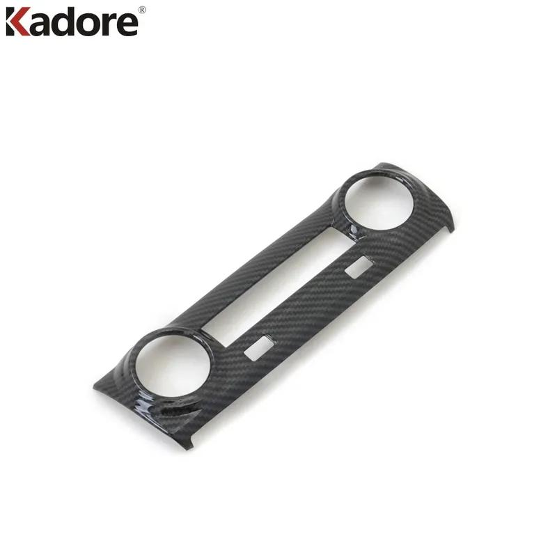 For Hyundai Kona Kauai SUV 2017 2018 Carbon Fiber Car Center Air Condition Switch Button Panel Cover Trim Interior Accessories