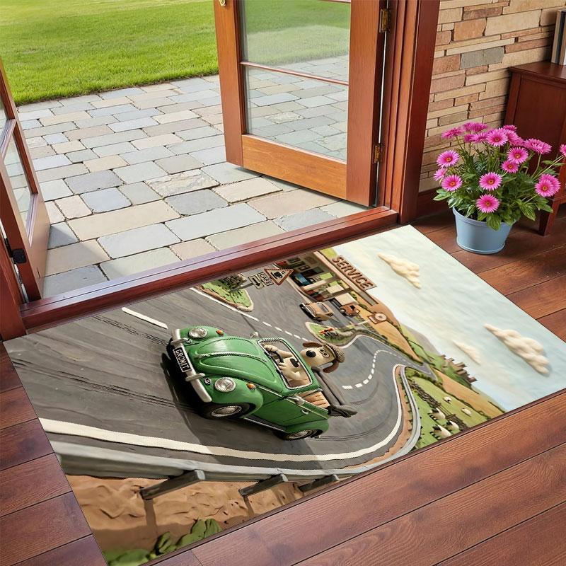 Crystal Velvet Rug Soft Non Slip Indoor Floor Mat Home DecorWallace & Gromit