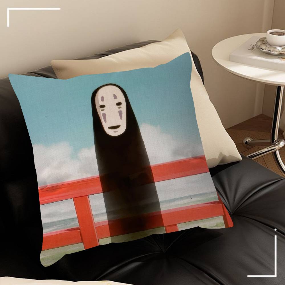Подушки Подарки Мебель для домашнего офиса Спальня Диван Автомобильная подушка Чехол 45x45см Фильм Унесенные призраками Аниме