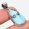 Natural Republic Larimar Gemstone 925 Solid Sterling Silver Pendant 1.50'' I6b97