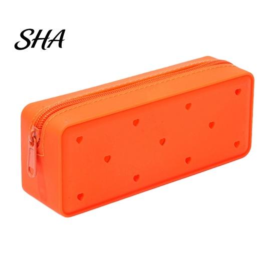 Shaped Pen Holder Silicone Pencil Case, Cute Heart Star Shape Large Pouch, Storage Soft Bag for Students, School Stationery Organizer