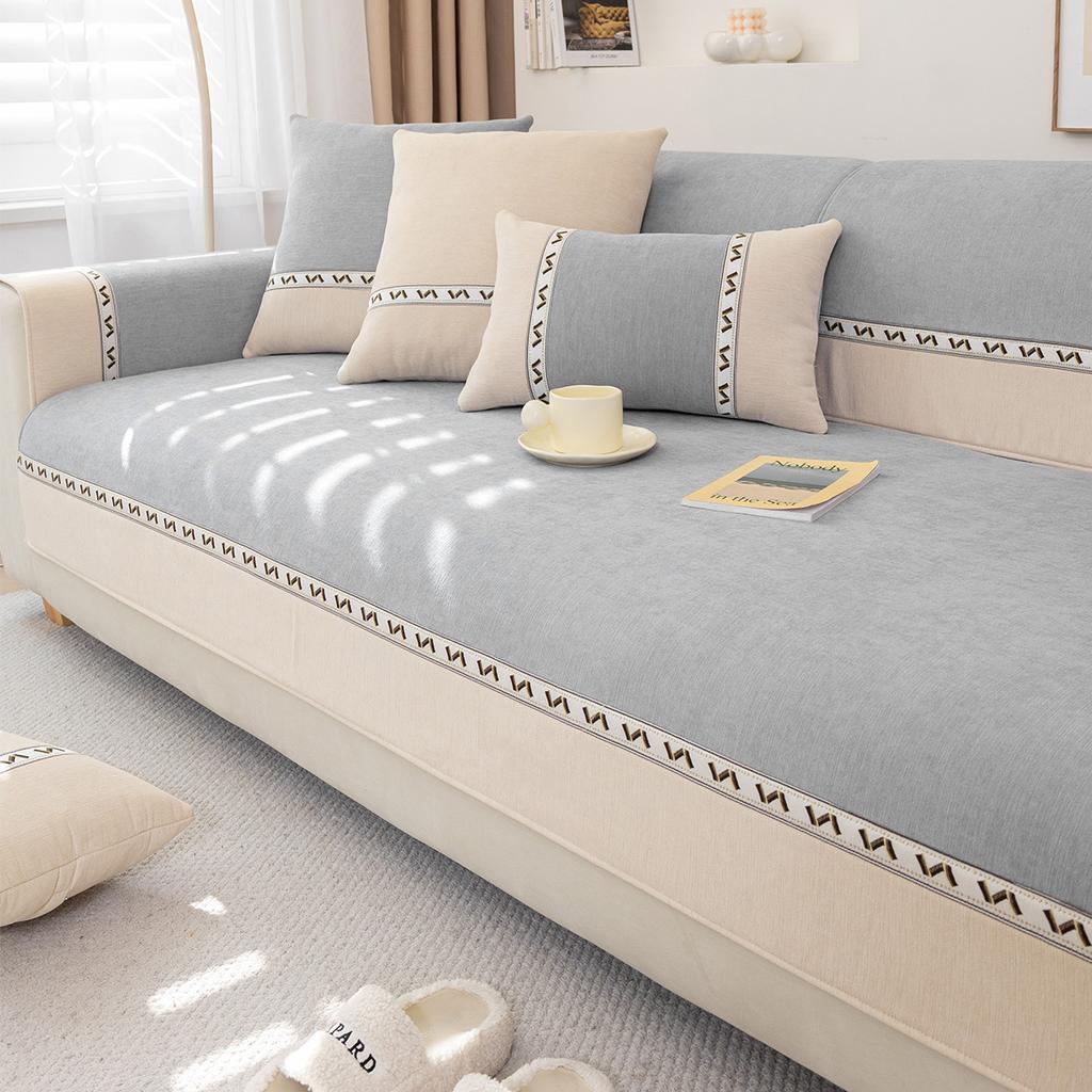 Breathable Sofa Cover With Stain Resistance, Fitted Couch Cover And Stretchy Sofa Slipcover For 4-Seater Sets