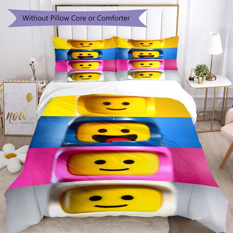 Lego Bricks Duvet Cover Set Suitable For Guest Room Soft Fabric Christmas Gift