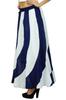 Bimba Long A-Line Maxi Spiral Summer Skirt Cotton With Back Elastic & Side