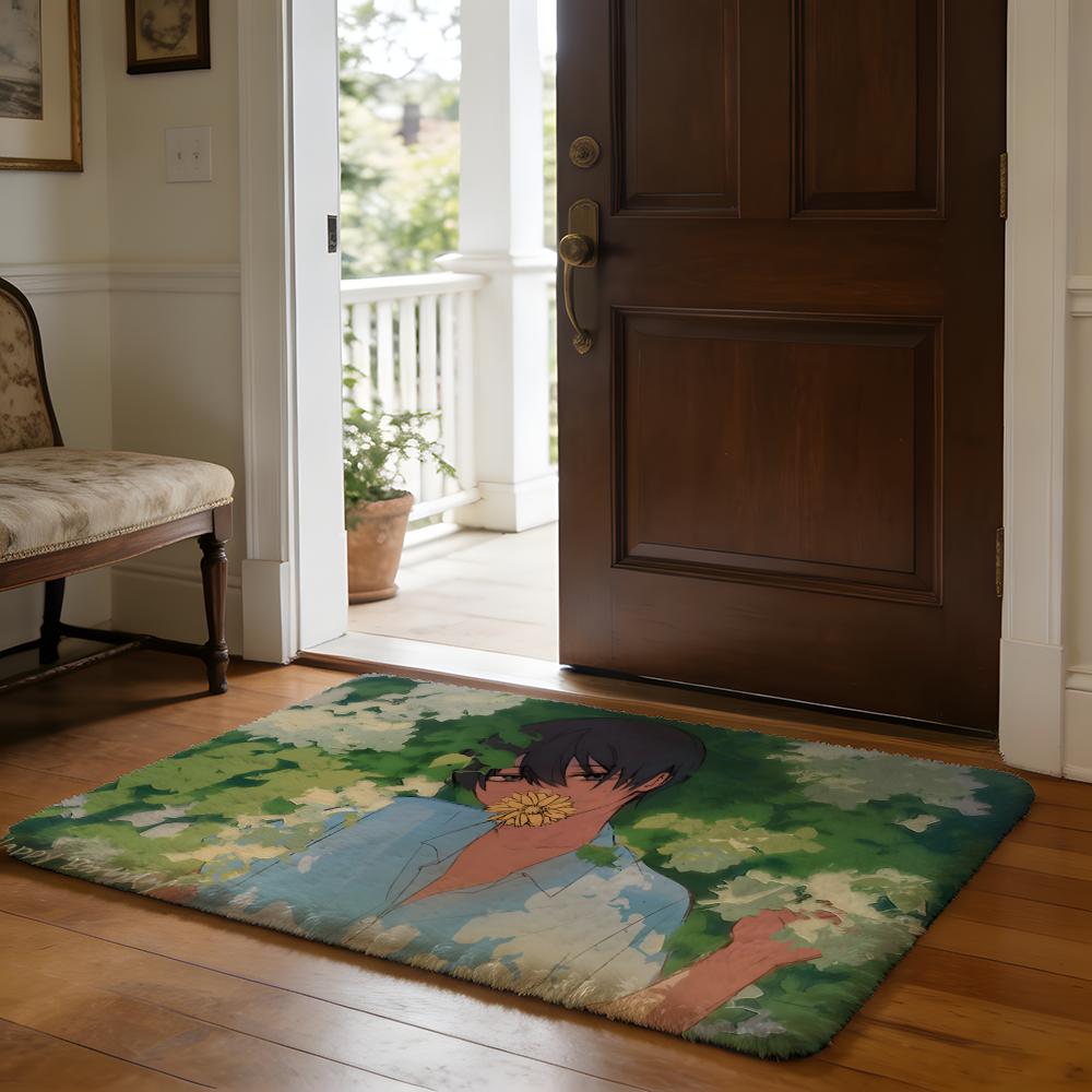 Floor Mat Soft Flannel Rug Non Slip Absorbent Mat for Bathroom Bedroom Home Decor Anime S Summer Hikaru Died