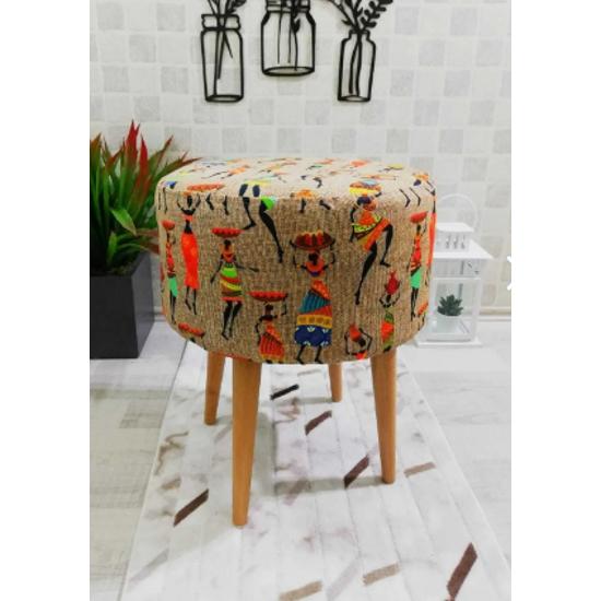 Etna Utopia Multi-Purpose Hornbeam Leg Decorative Pouf Bench Chair Armchair