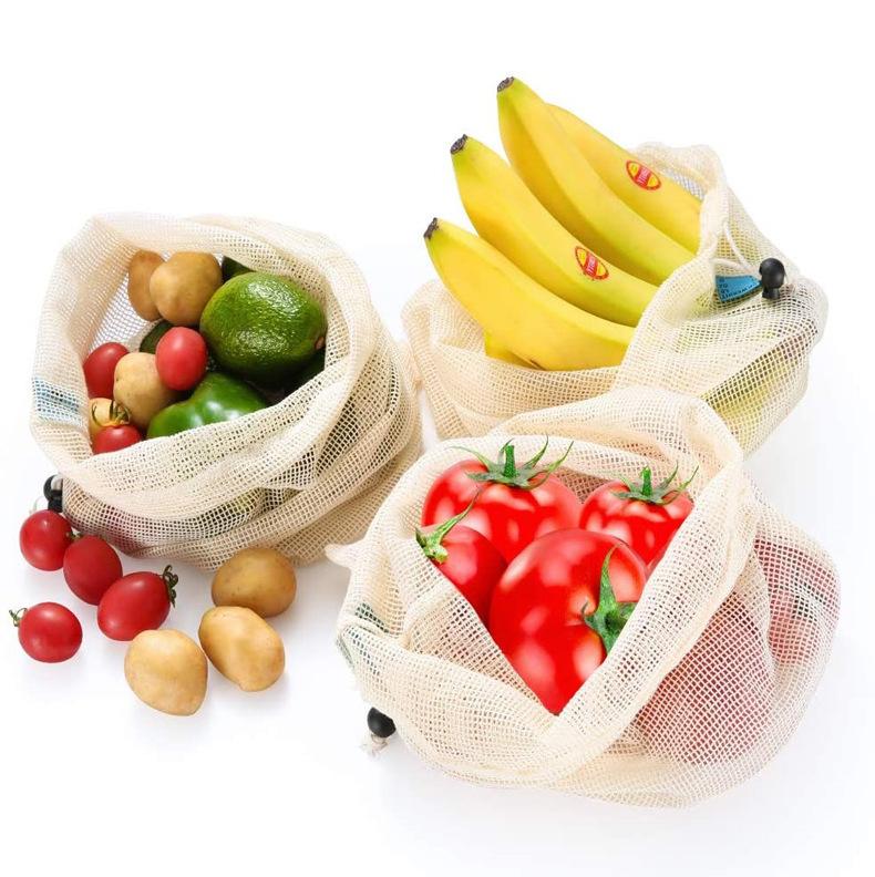3 шт./компл. многоразовые сетчатые пакеты для продуктов, моющиеся сетчатые пакеты из полиэстера премиум-класса для овощей, фруктов, игрушек