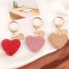 Full  Heart Key Chains Women Handbag Pendant Keyring Solid Color  Key Chain Couple Peach Heart Key Rings