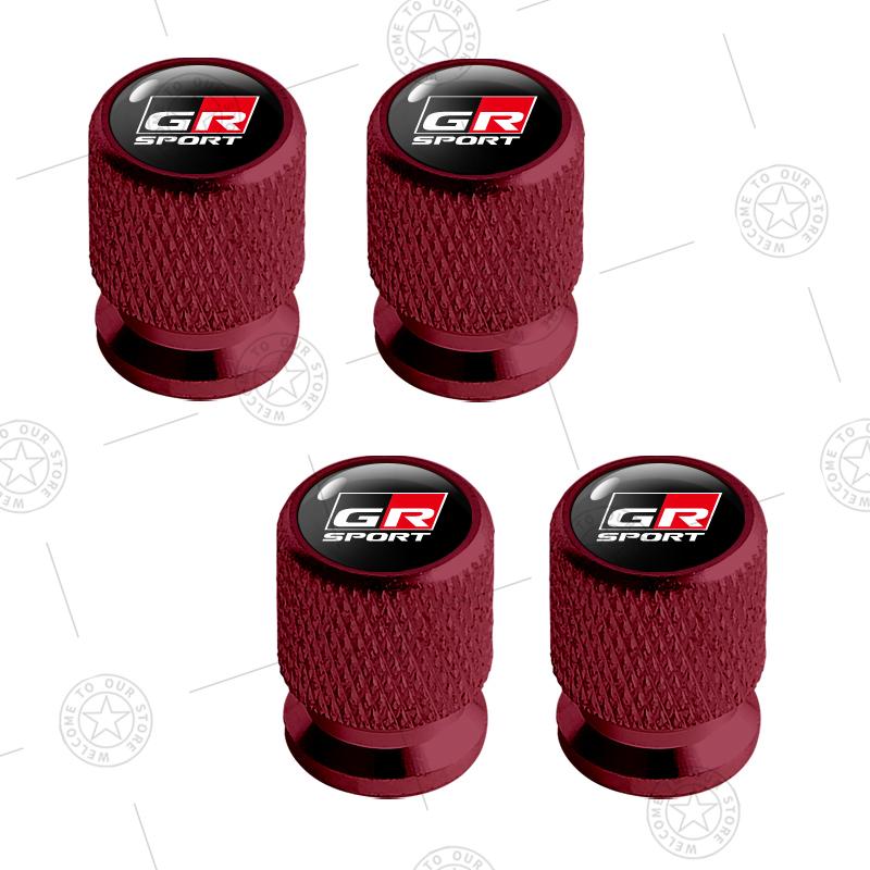 ForToyota ew144pcs GR SPORT Logo Car Wheel Tire Valve Caps Air Stem Aluminum Accessories For Toyota Yaris Corolla RAV4 C-HR Camry Prado Voxy QAZ1