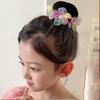 Rainbow Flower Hair Net Pearl Ballet Bun Snood Cute Children Bun Net Daily